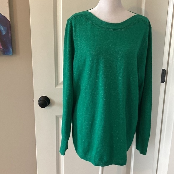 Apt. 9 XXL green sweater metallic threads - Picture 5 of 12